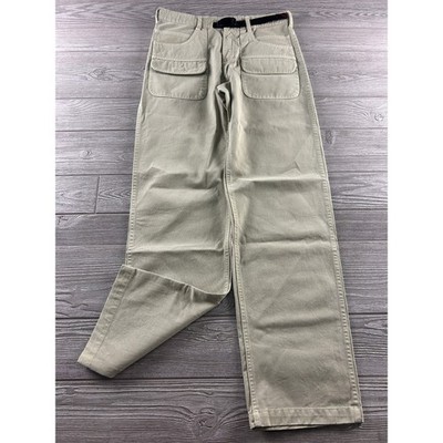 Gramicci USA Mens Khaki Cotton Twill Wide Leg Belted Climbing Pants Tan 30x31