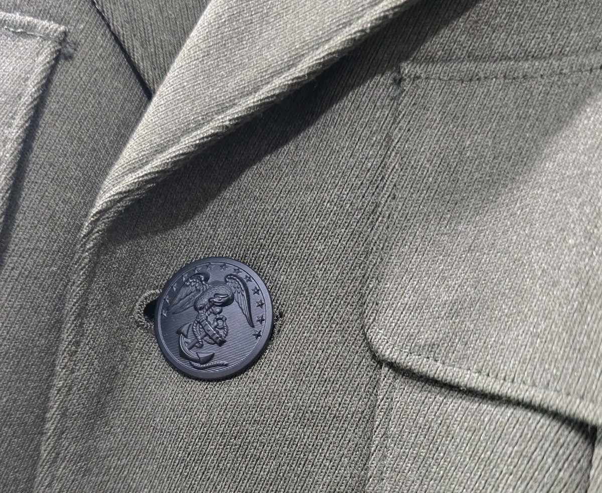 Military Jacket Men Large 37 R Wool Green USMC Marines Saco 