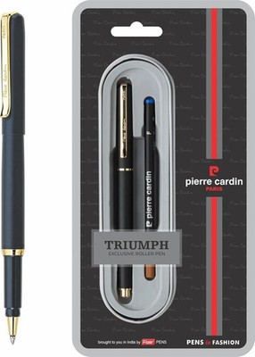 Pierre Cardin Triumph Exclusive Metal Blue Ink Roller Pen Free DDP Ship to USA
