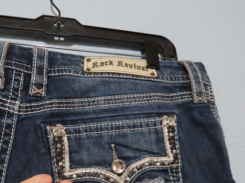 Rock Revival Iselin Easy Ankle Skinny 34 Distressed Pocket Blue Jeans 28" Schrittlänge - Bild 15 von 15