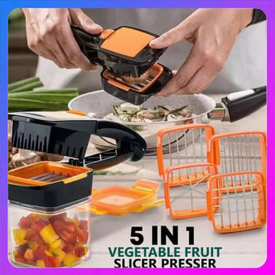 NutriChopper Food Vegetable Chopper Dicer 3 Stainless Steel Blades & Container