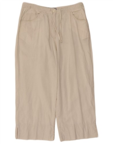 Sergio Tacchini, Sergio Tacchini Womens Loose Fit Capri Trousers Small W30 L22 Beige DI09