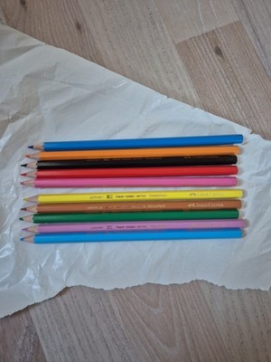 NEU 10 Faber Castell Stifte Buntstifte Set Bunt Wasserlack Water Based Varnish