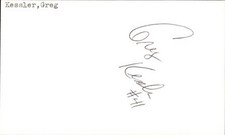 Greg Kessler Signed 3x5 Index Card Cut  Autograph Den
