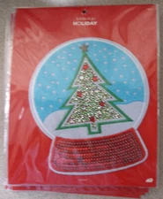 HILDIE & JO HOLIDAY APPLIQUE Christmas snowglobe tree iron on new sealed 