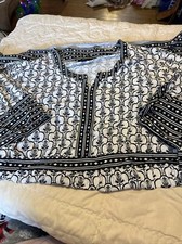 Ellos Black White T-shirt Dress Size 3X
