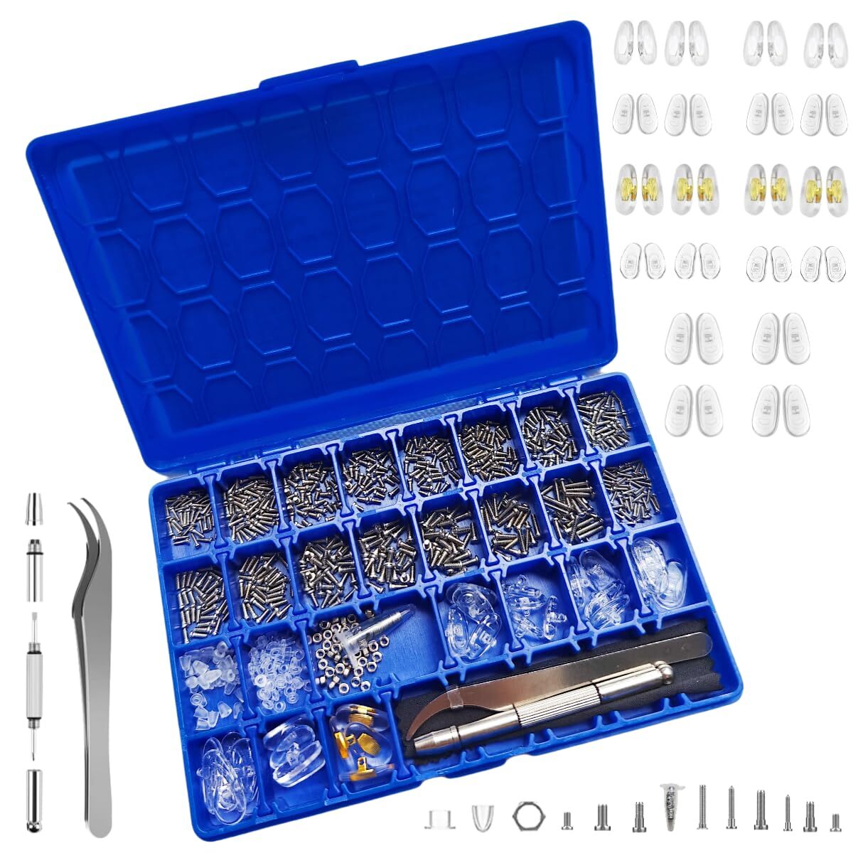 Kit reparación gafas y reloj con tornillos para monturas y lentes