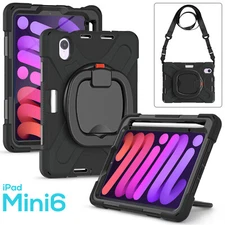 For Apple iPad Mini 6 5 4 Rotating Shockproof Handle Grip Carry Tablet Case