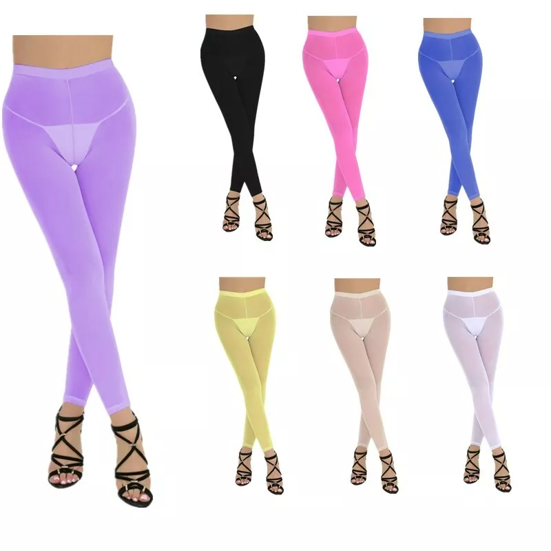 Transparente Leggings Damen Netz Hosen Tights Strumpfhose Unterwäsche  Reizwäsche