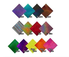 13 Pack Glitter Holographic Hologlitter Permanent Adhesive Vinyl Sheet - Cricut
