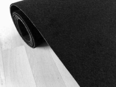 Autoteppich (8 /m²) schwarz Meterware Kofferraum Oldtimer Fußmatten