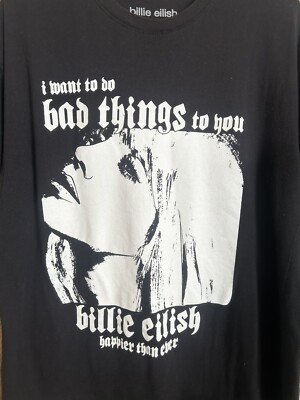 Billie Eilish Happier Than Ever Concert Graphic T-shirt Size XL
