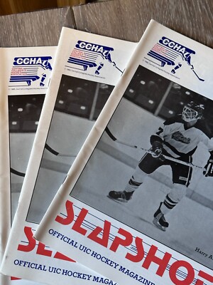 U PICK 1985 to 1989 UIC Hockey Magazine Slapshot Program CCHA Central Collegiate