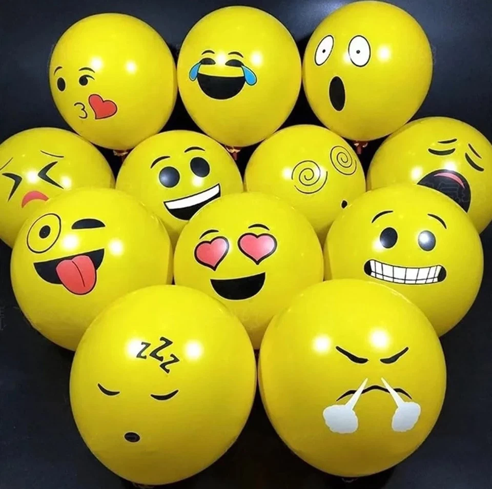 100Pcs Emoji Latex Balloons Funny Face Latex Balloons for Birthday Party Face Ba - image 4 of 4