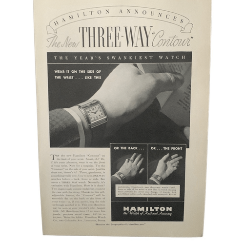Vintage 1938 Hamilton Drei-Wege-Kontur Werbung - Bild 3 von 4