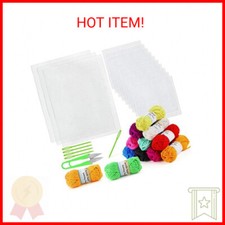 Pllieay 33 Pieces Mesh Plastic Canvas Sheets Kit Including 15 Pieces Clear Plast