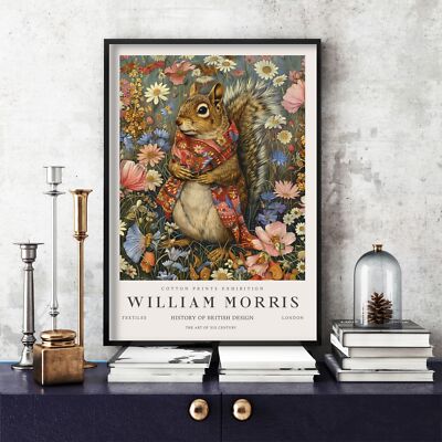 William Morris Druck, William Morris Ausstellung Poster Eichhörnchen (496c)