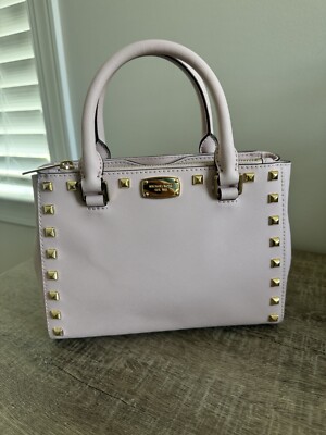 NWT Michael Kors Kellen Studded XS Saffiano Leather Satchel Bag Blossom