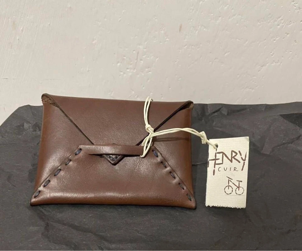 HENRY CUIR Brown Card Case Hobonichi Leather From Japan USED - Image 2 of 4