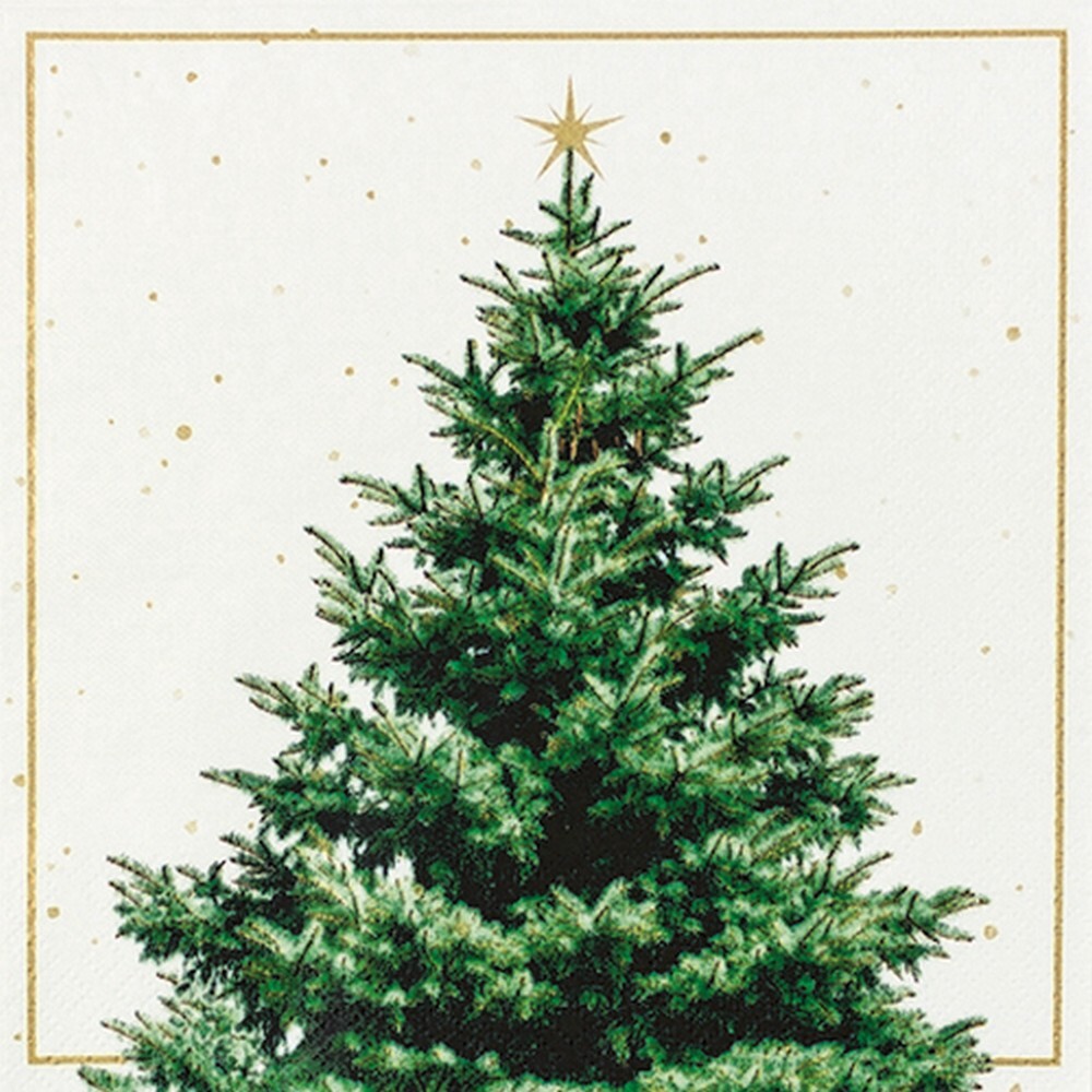 20 Servietten Fir Tree Festlich Weihnachten Christbaum Sterne Tischdeko 33x33cm