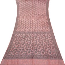 Namaste Vintage Pink Sarees 100 Pure Silk Woven Indian Sari 5YD Craft Fabric