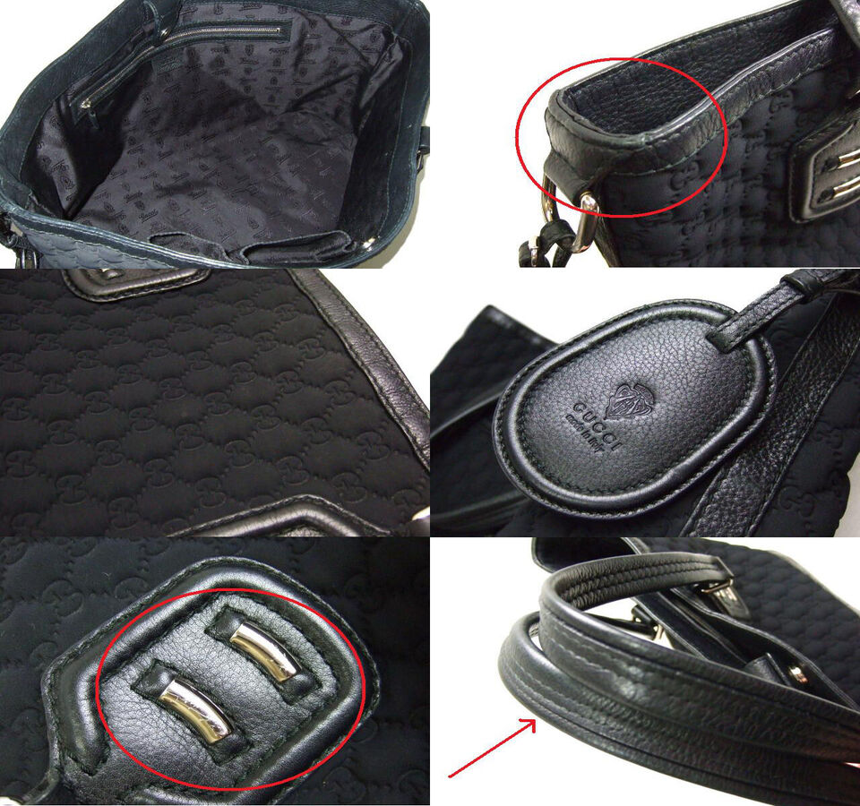 Gucci Neoprene Tote Bag With Name Tag 241101 Black Pawnshop Used | eBay