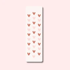 Romantic Red & Pink Hearts Laminated Bookmark for Books, Gift for Bookworms