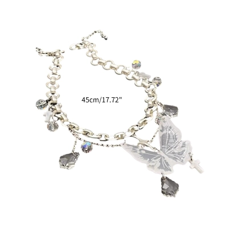 Y2K Layered Chain Necklace Tassels Choker Necklace Pendant Necklace Jewelry eBay