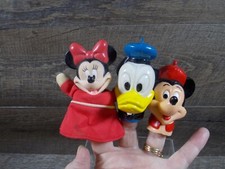 Disney Mickey Mouse, Donald Duck, Minnie Mouse Finger Puppet Figures Lot of 3