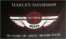 Harley Davidson 100 Years 3x5 Ft Motorcycle Flag Banner Garage Man Cave