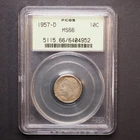 1957 **D** ROOSEVELT SILVER DIME **PCGS MS66** FREE SHIP! G1628