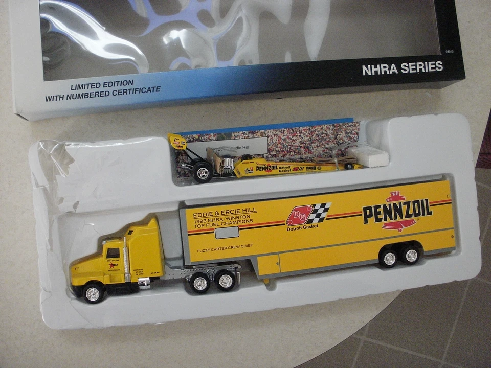 NHRA 1/64 EDDIE HILL PENNZOIL HAULER AND DRAGSTER - Image 2 of 4