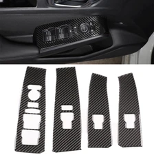 Real Carbon Fiber Door Window Lift Switch Panel Cover Trim Fits 22-25 Civic 11th