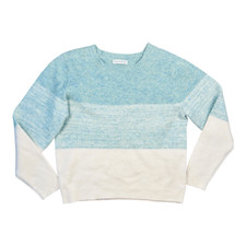 Cupcakes and Cashmere Sea Foam Color-block Sweater Sz L