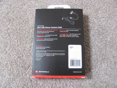 Motorola Mini-USB Stereo Headset S262 (89169N) for MOTORAZR V3 V3xx MAXX V6 V360 - Picture 3 of 4
