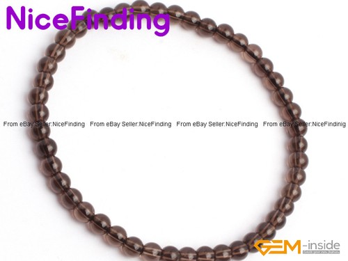 4mm Round Gemstone Tiny Bead Bracelet Fashion Jewelry Elastic Stretch 7.5" Gifts - Picture 105 of 120