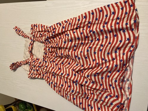 Cat and Jack Girls Red White & Blue Stars & Stripes July 4th Tank Dress XL - Picture 9 of 9