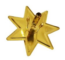 Lot of 10 Large Gold Metal Star 2-1/4" Clip-On Christmas Craft Supply Ornaments 