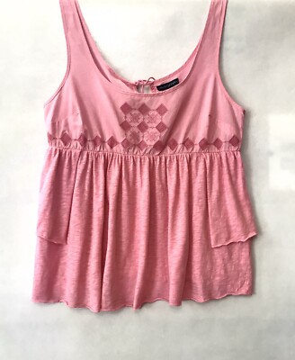 NWOT American Eagle Juniors Cropped Comfy Super Soft Flowy Pink Tank Top Size M