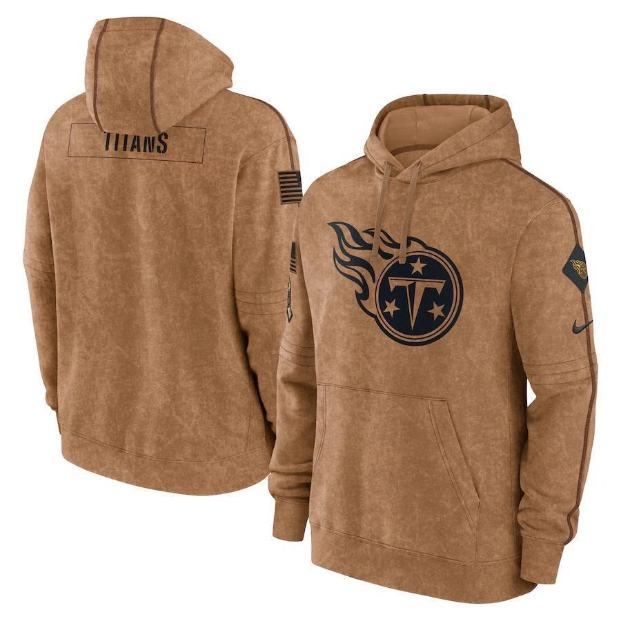 Adult Men's Salute to Service Club American Football Pullover Hoodie Brown 23