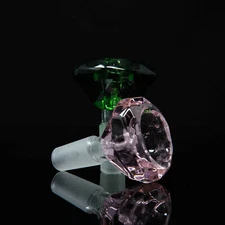 Colorful Diamond Shaped Male Glass Slider Bowl 14mm Free Shipping - US Seller