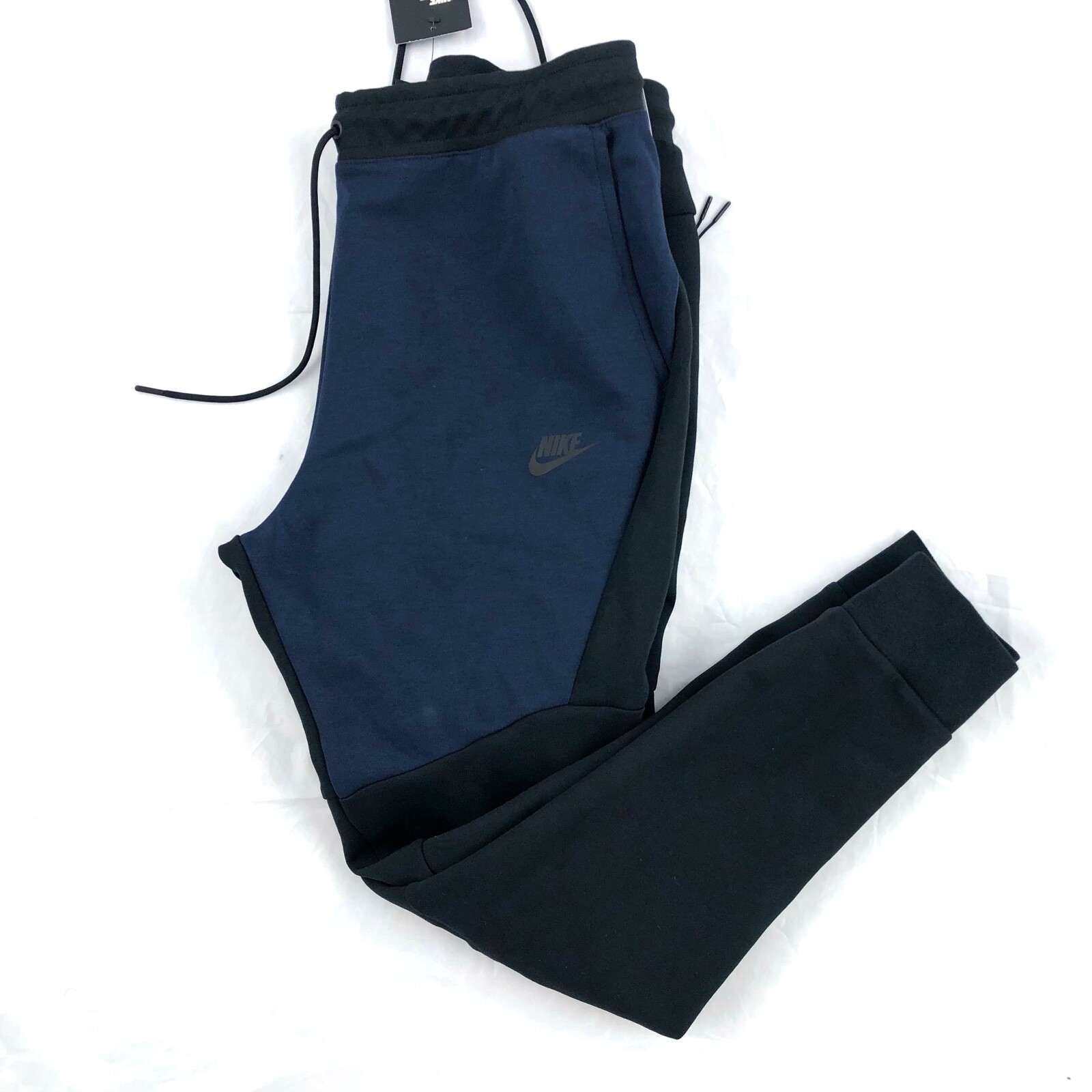 blue and black tech fleece joggers