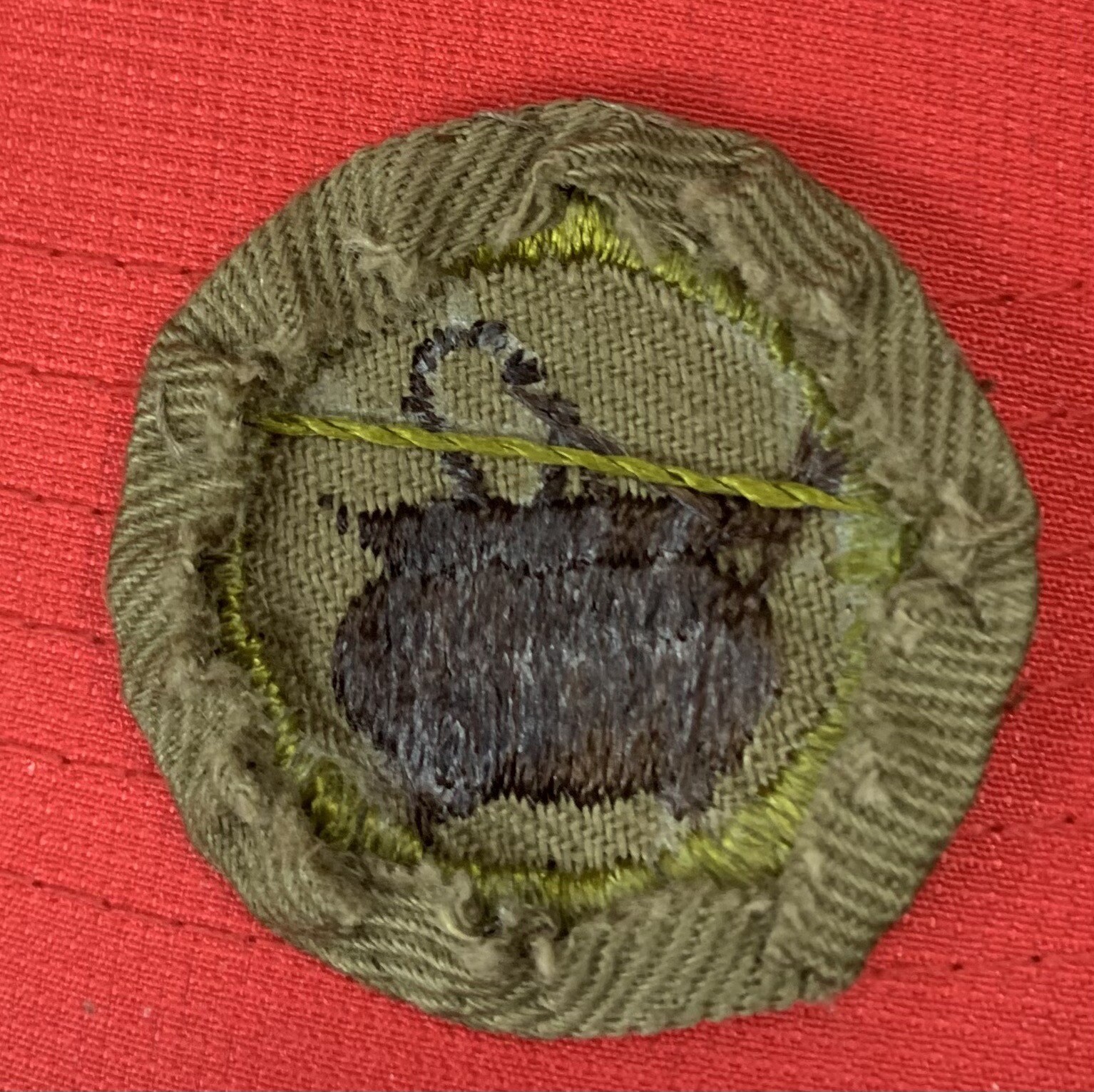 COOKING MERIT BADGE TYPE E, KHAKI, NARROW CRIMPED 19471960 BSA SCOUTS