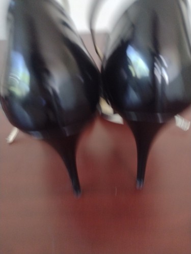 Escada strappy pointed high heel sandals 40 9 US black patent leather open toe - Picture 5 of 18