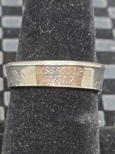 Mississippi Coin Ring, Made From Actual 2002 US State Quarter, Size 8 1/4