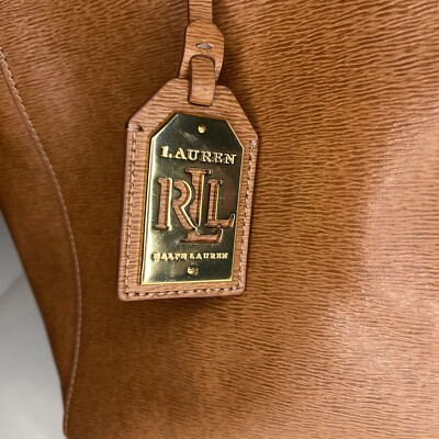 Lauren Ralph Lauren Newbury Double Zip Satchel Purse in Tan