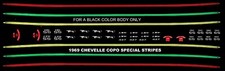 1969 Chevrolet Chevelle COPO Special Stripes Black Car 1/64th Waterslide Decals