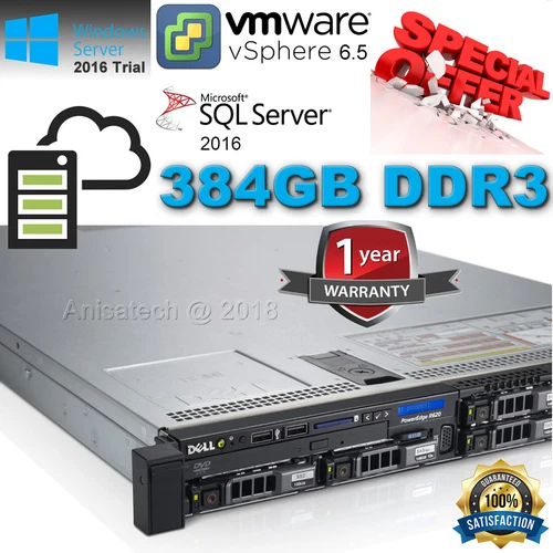 Dell PowerEdge R620 2x 10-Core 3.60 GHz Xeon Configurable 384GB RAM 2TB SSD LOT