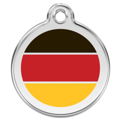 RedDingo Hundemarke individuelle Gravur Deutschland Flagge, NEU