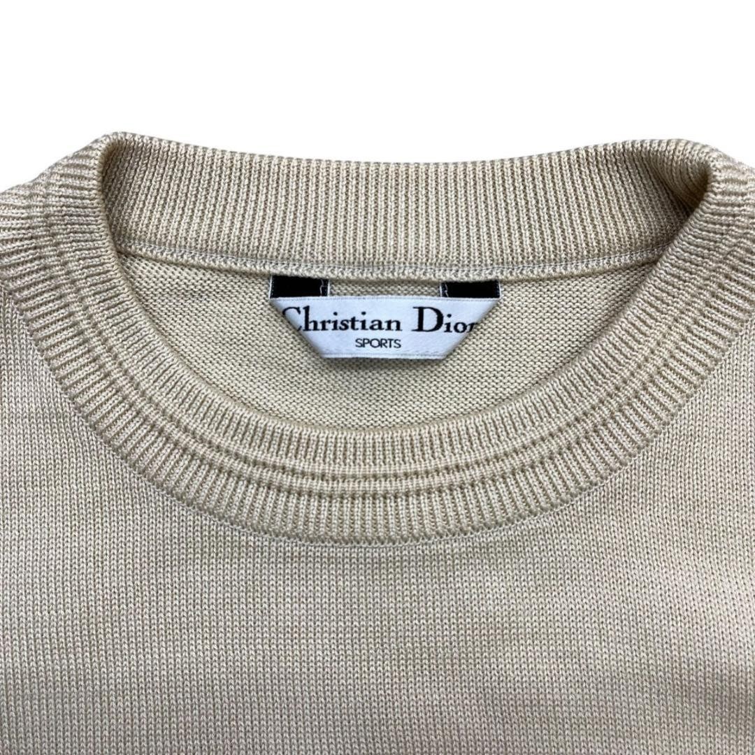 Christian Dior SPORTS Women's Knit Top Sweater Cotton Beige From Japan Authentic thumbnail 9